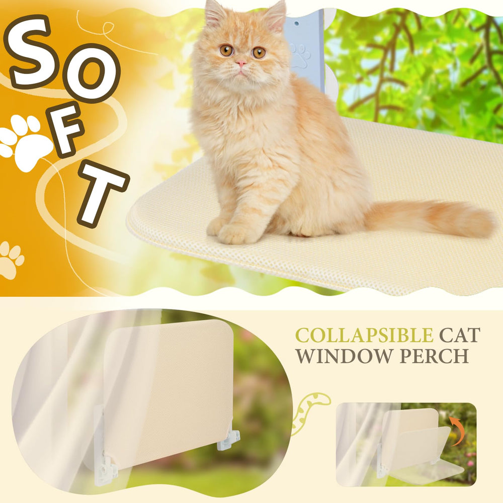 Easy, no-tools setup enables quick window-side relaxation for cats.