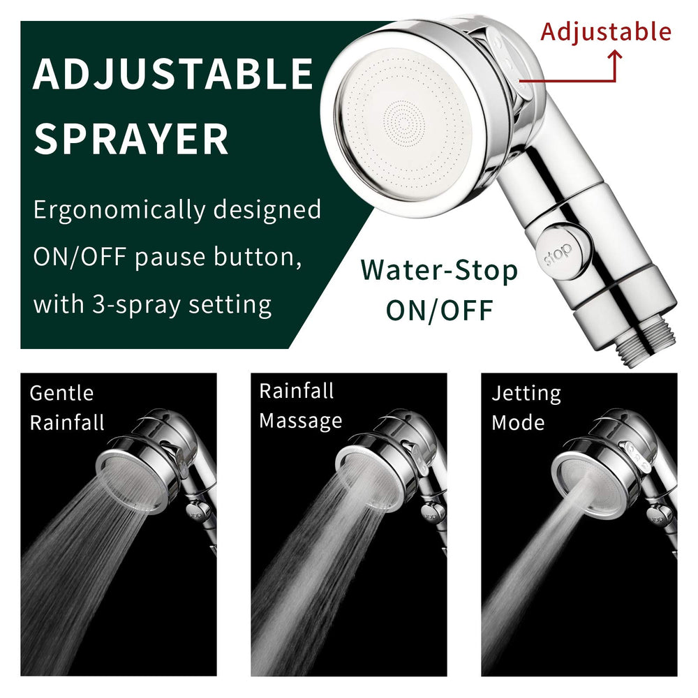 ZCONIEY diverter lets you switch water between faucet and hand shower easily.