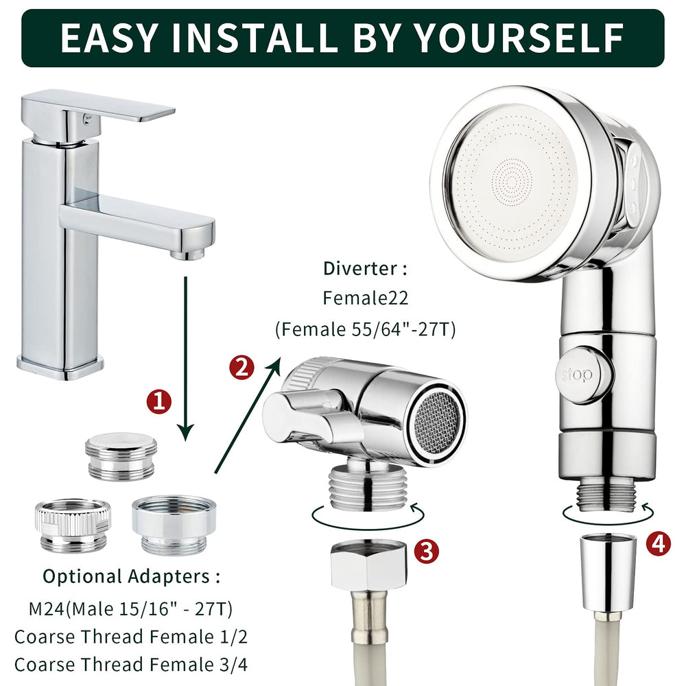 ZCONIEY easy-install hose nozzle saves time with no plumber needed.