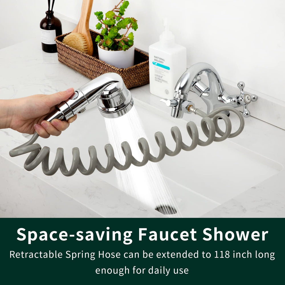 ZCONIEY pet rinser showerhead provides gentle rinse during pet baths.