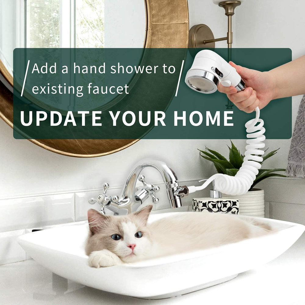 ZCONIEY stretchable coil hose provides flexible reach for baths