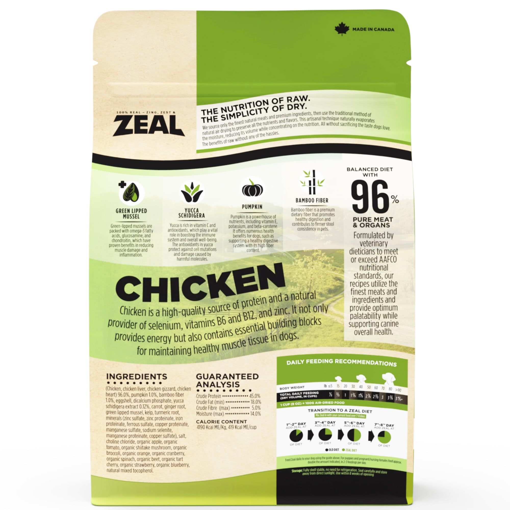 ZEAL free-range chicken organs detail for complete nutrition