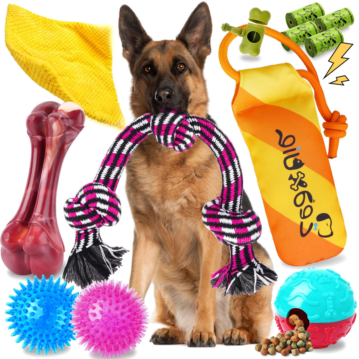 Zeaxuie 12-pack main heavy chew toys for powerful chewers and mental engagement