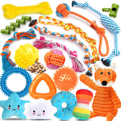 Zeaxuie 23-pack puppy toys rope close-up for durable chewing play