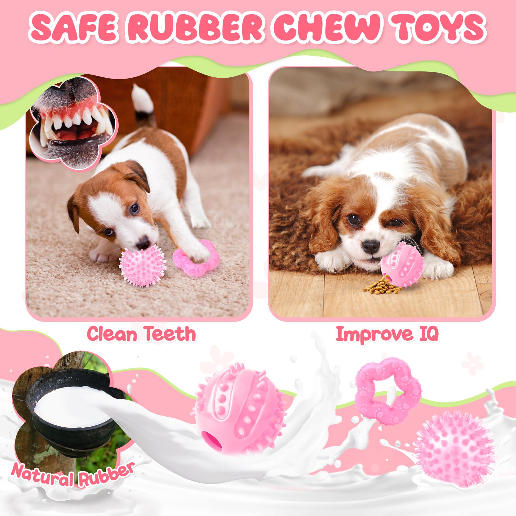 Zeaxuie pink puppy toys bunny design attracts interest during play