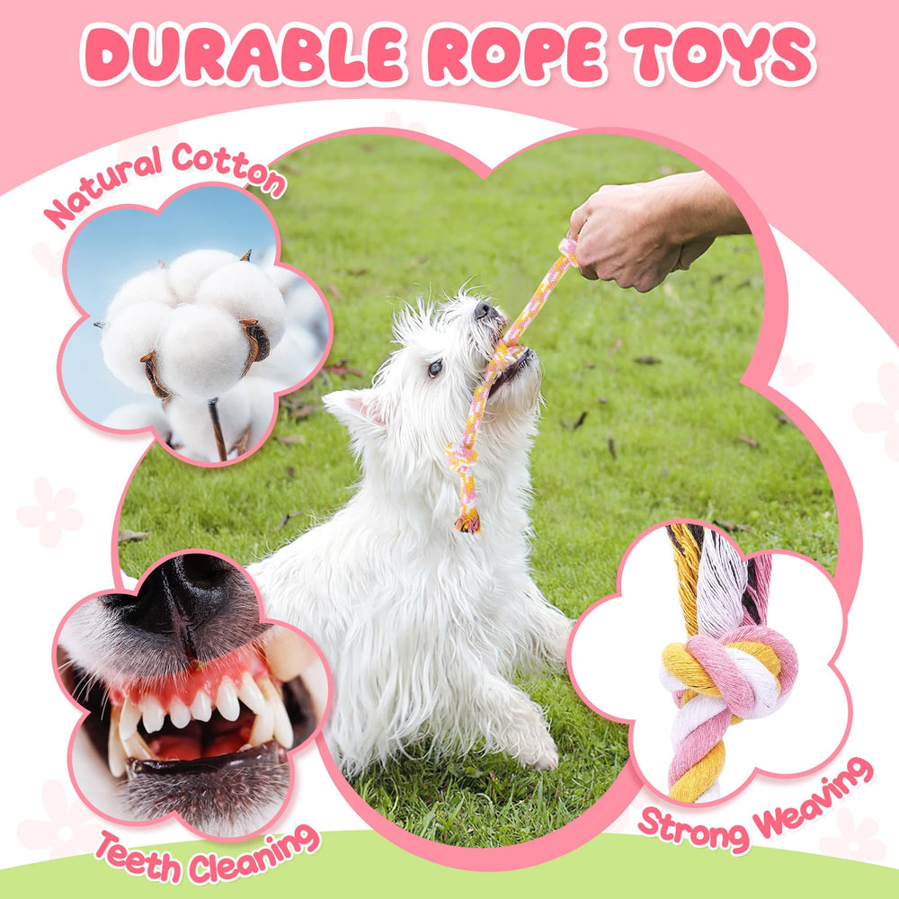 Zeaxuie pink puppy toys dog bags roll handy cleanup after play