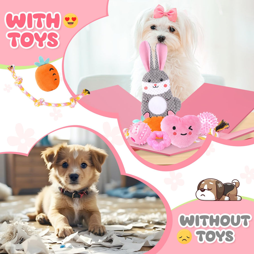 Zeaxuie pink puppy toys small dog set ideal for tiny companions