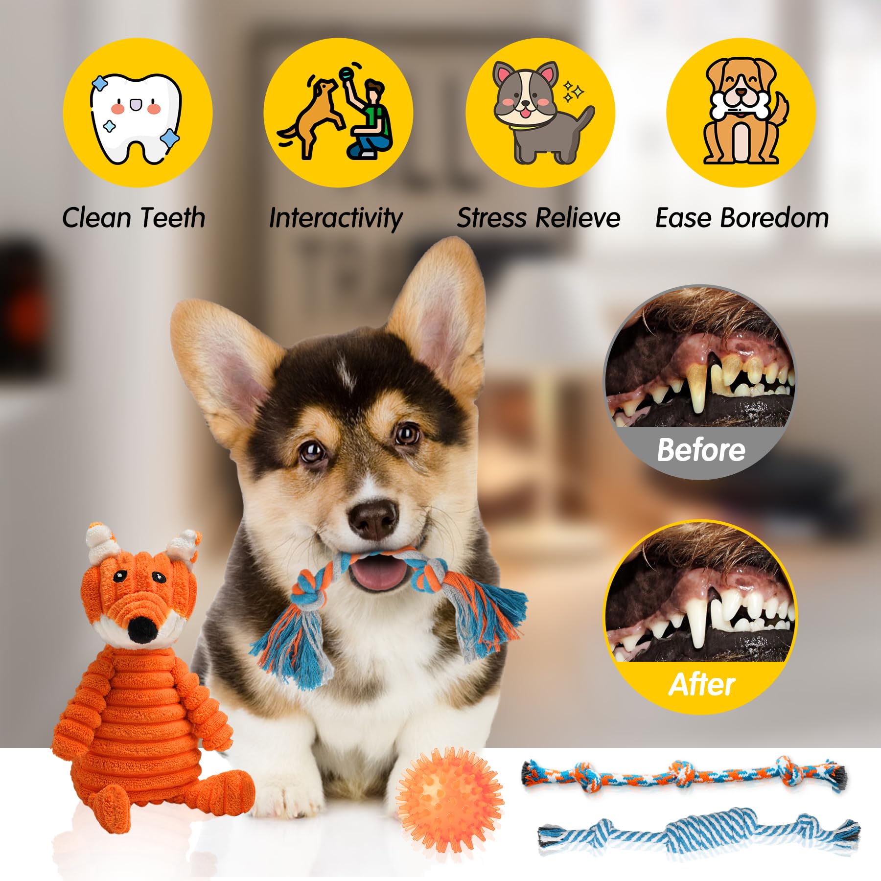 Zeaxuie tightly woven rope toy resists wear for longer play