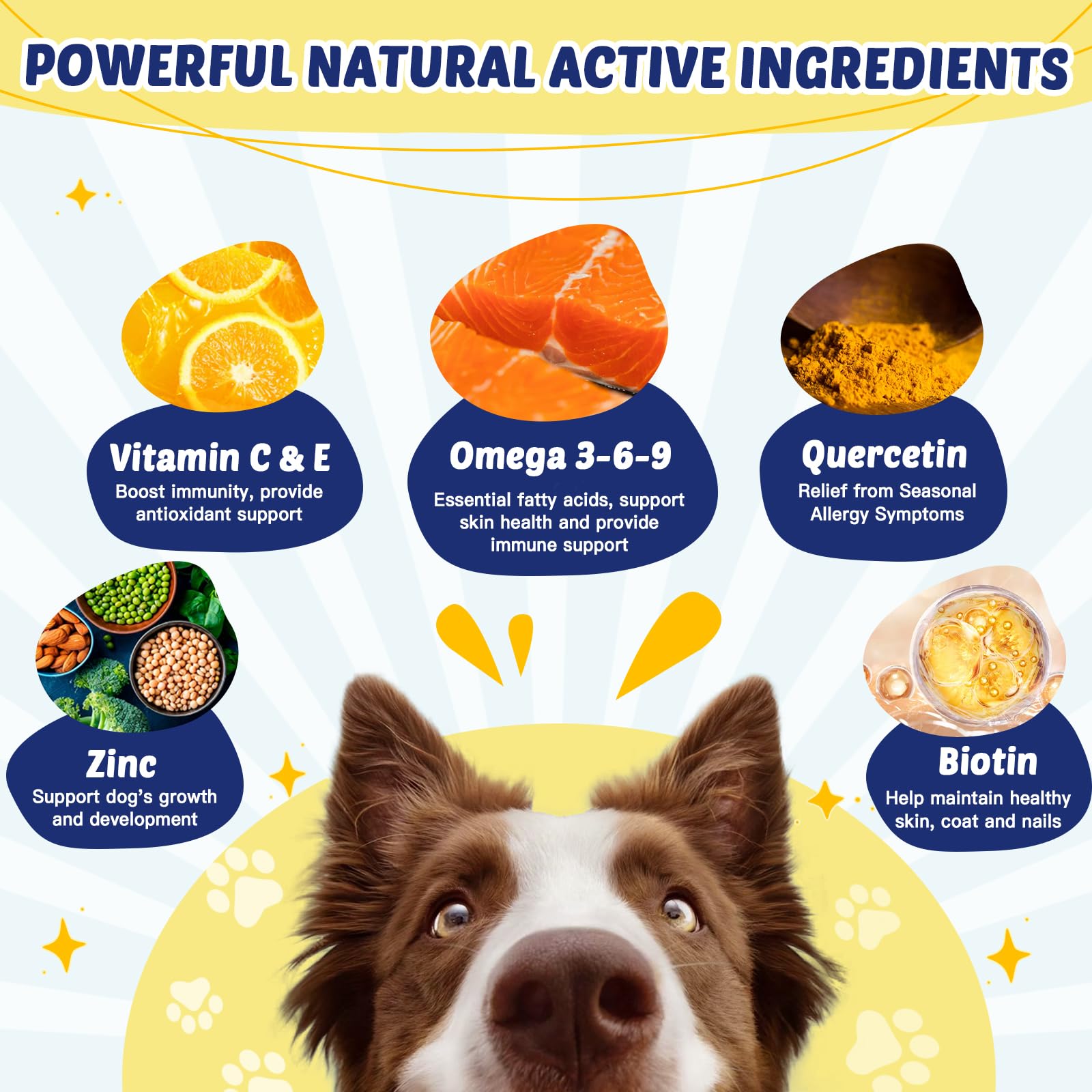 ZEBORA Omega-3 dog chews close-up shows tasty chicken-flavored bites for daily supplementation.