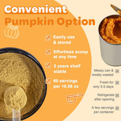ZEBORA pumpkin for dogs miscanthus ingredients close-up emphasizes fiber-rich blend.