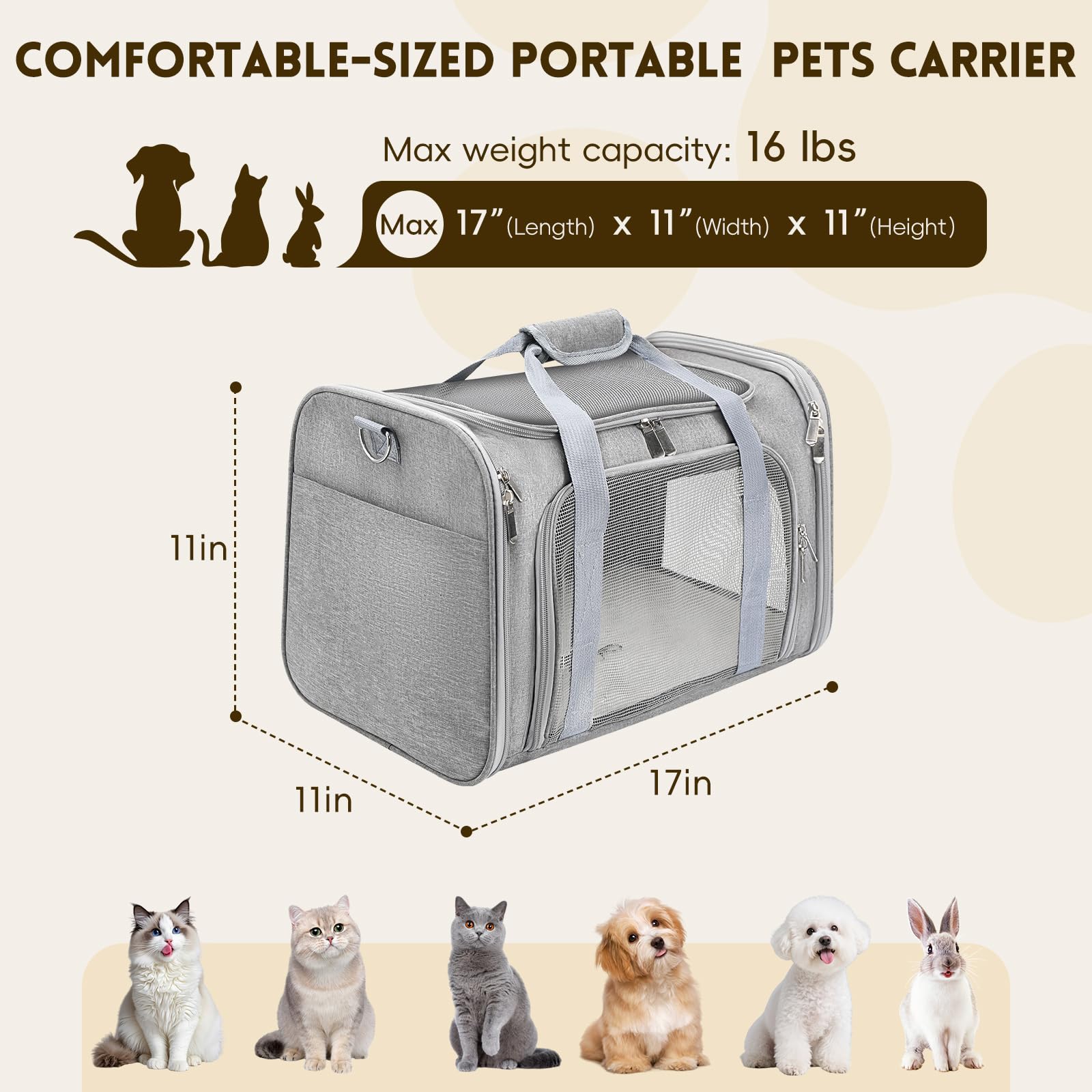 Zedkeys pet carrier under-seat design fits airline cabins for convenient travel