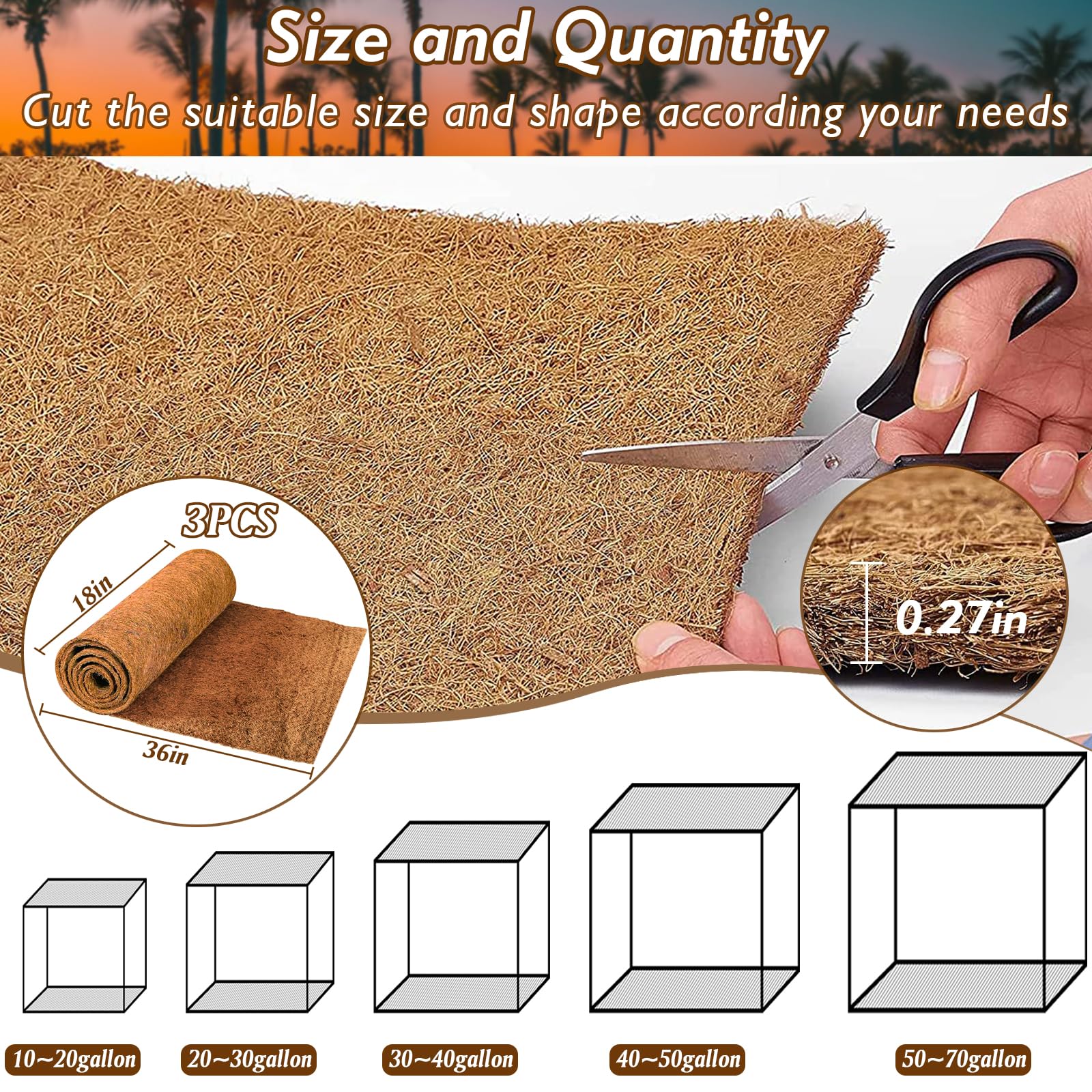 ZeeDix reptile mat roll close-up showing natural fiber detail