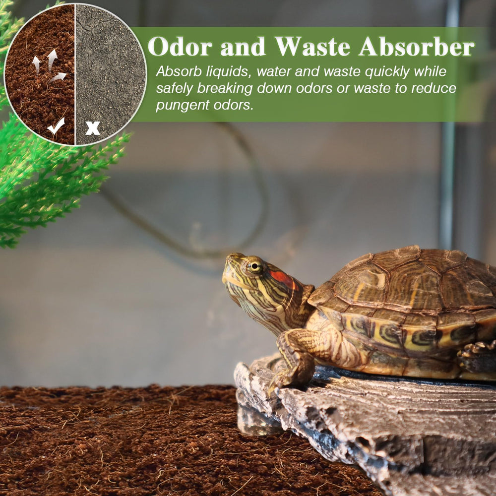 ZeeDix coconut coir brick expands quickly to form soft reptile bedding.