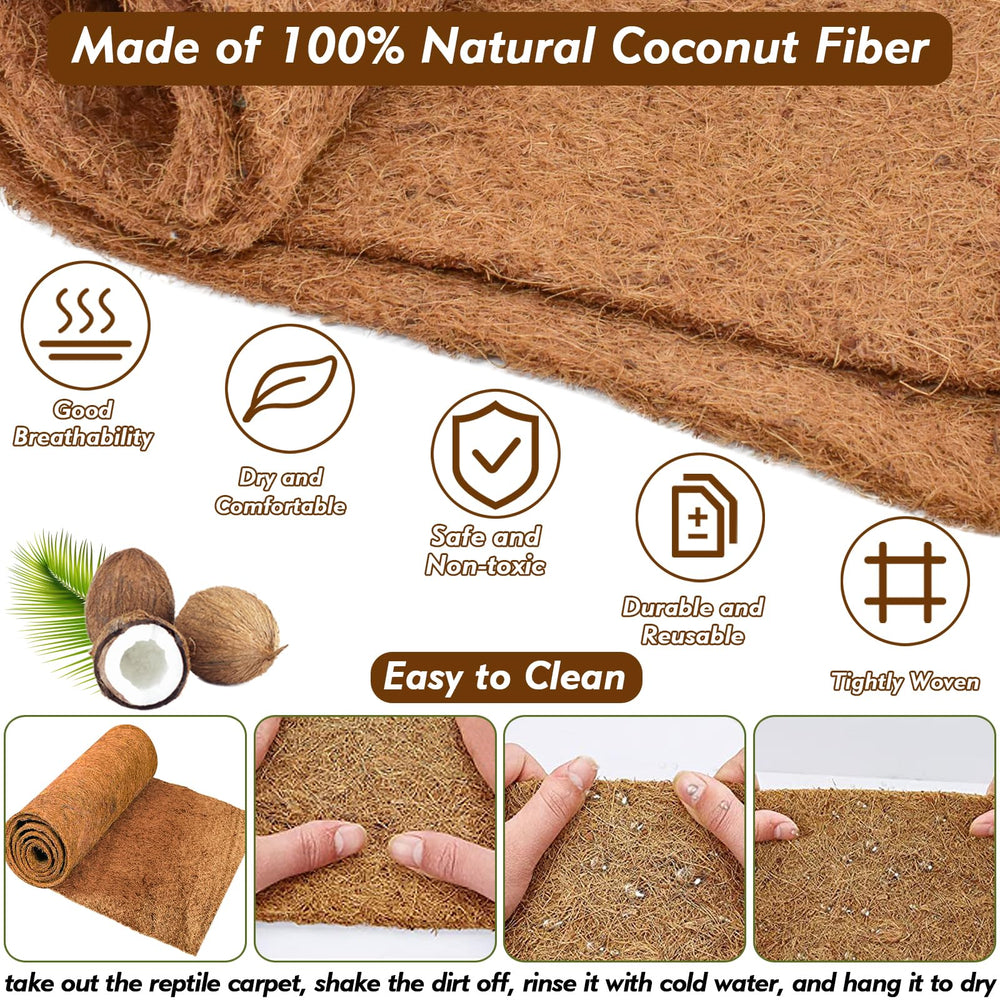 ZeeDix cut-to-fit coconut fiber mat adapts to any terrarium shape