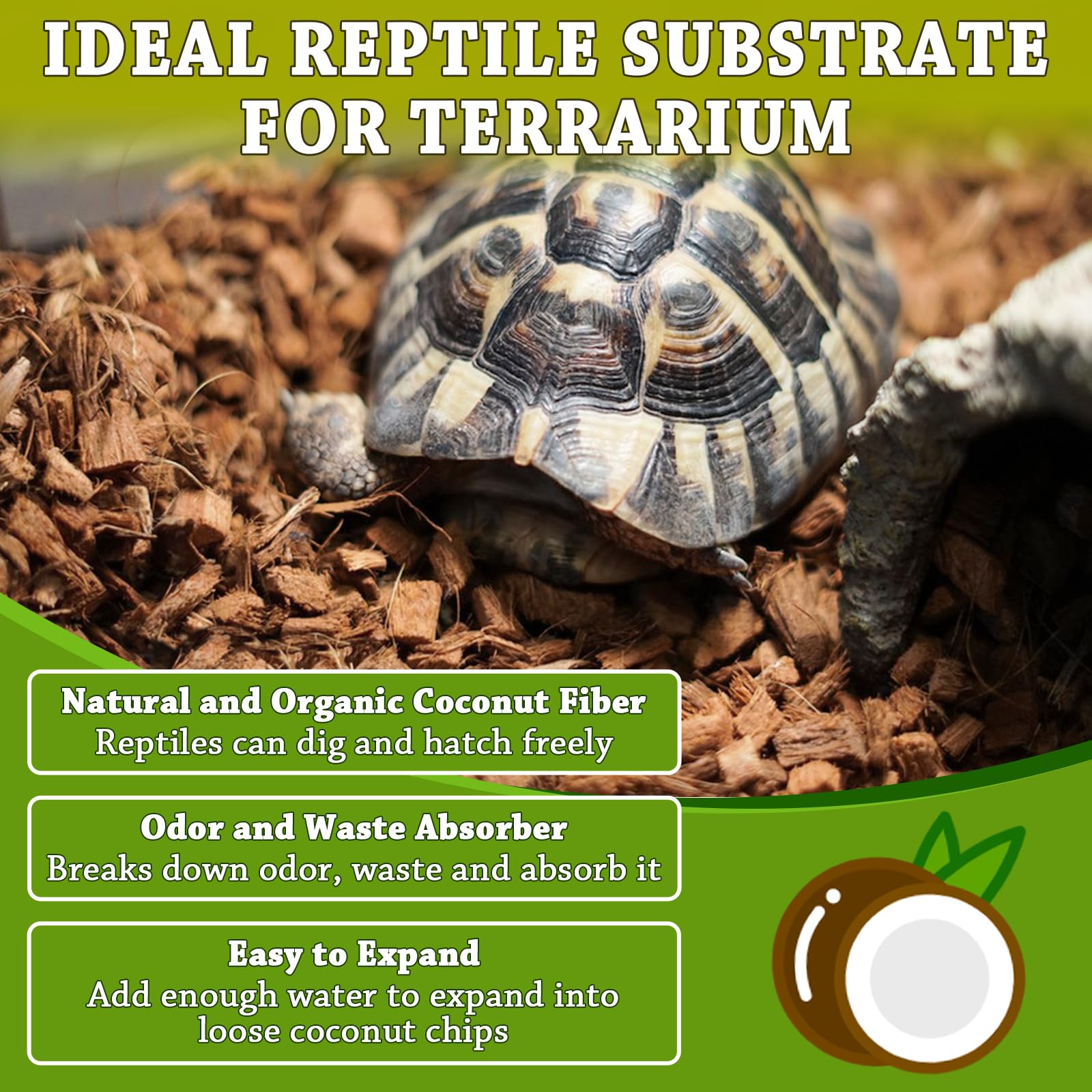 Zeedix easy-to-clean, compostable reptile bedding.