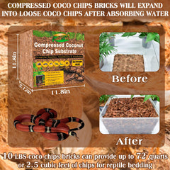ZeeDix expanded coco coir chips provide clean, odor-absorbing substrate for terrariums.