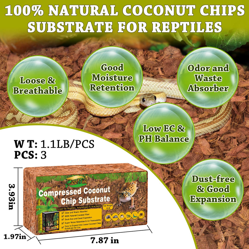 Zeedix expanded coconut husk chips after water, ready for terrarium.