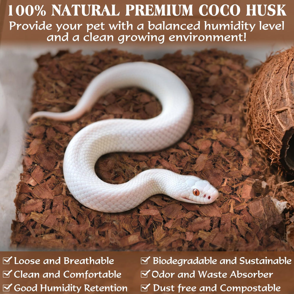 ZeeDix natural coco husk material offers dust-free, breathable substrate for terrariums.
