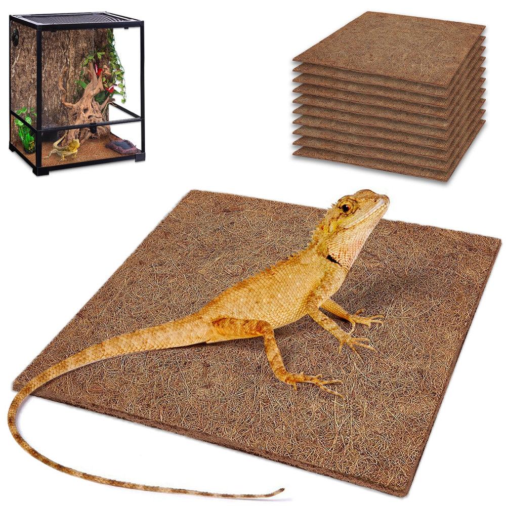 ZeeDix reptile carpet 12x12 natural coconut fiber detail for clean habitats.