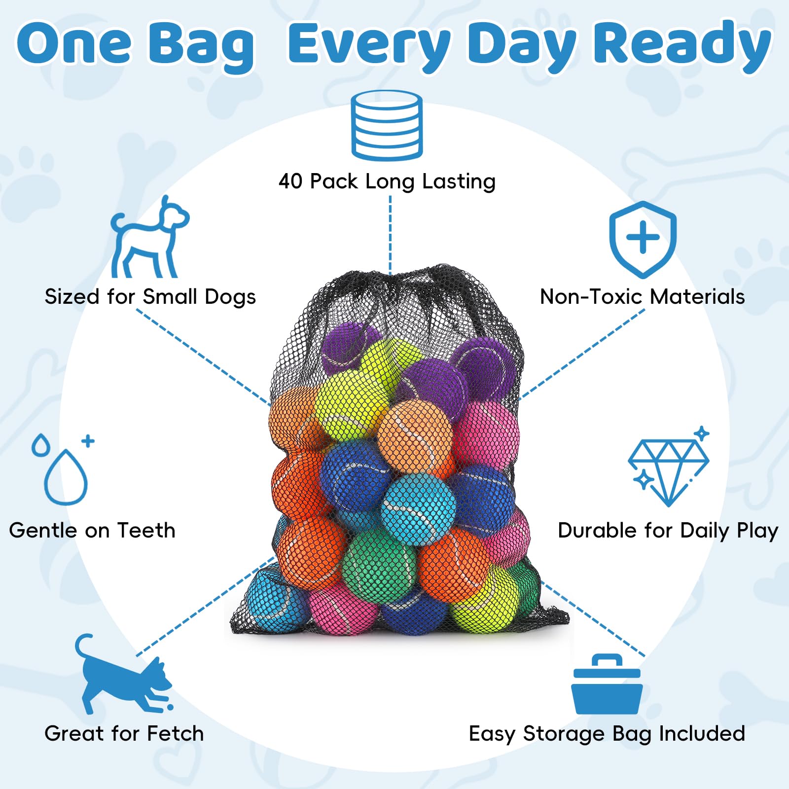 Zeefpod multicolor dog tennis balls set adds variety for play.