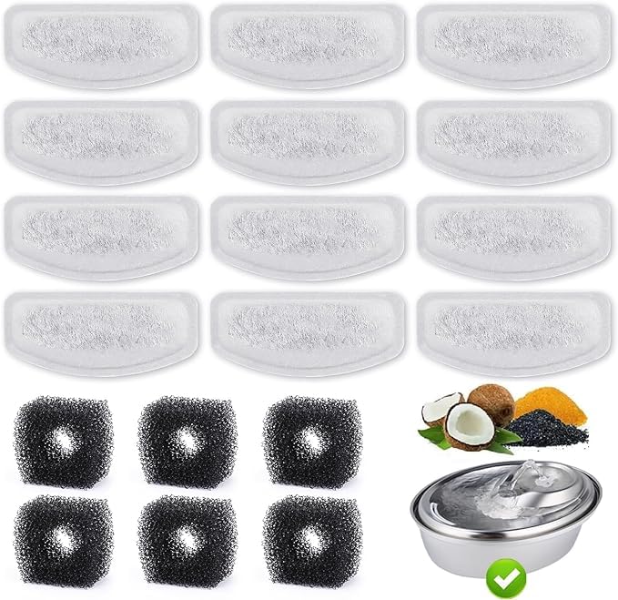 Zeepet D30 compatible filters 12-pack keep fountain water clean and clear