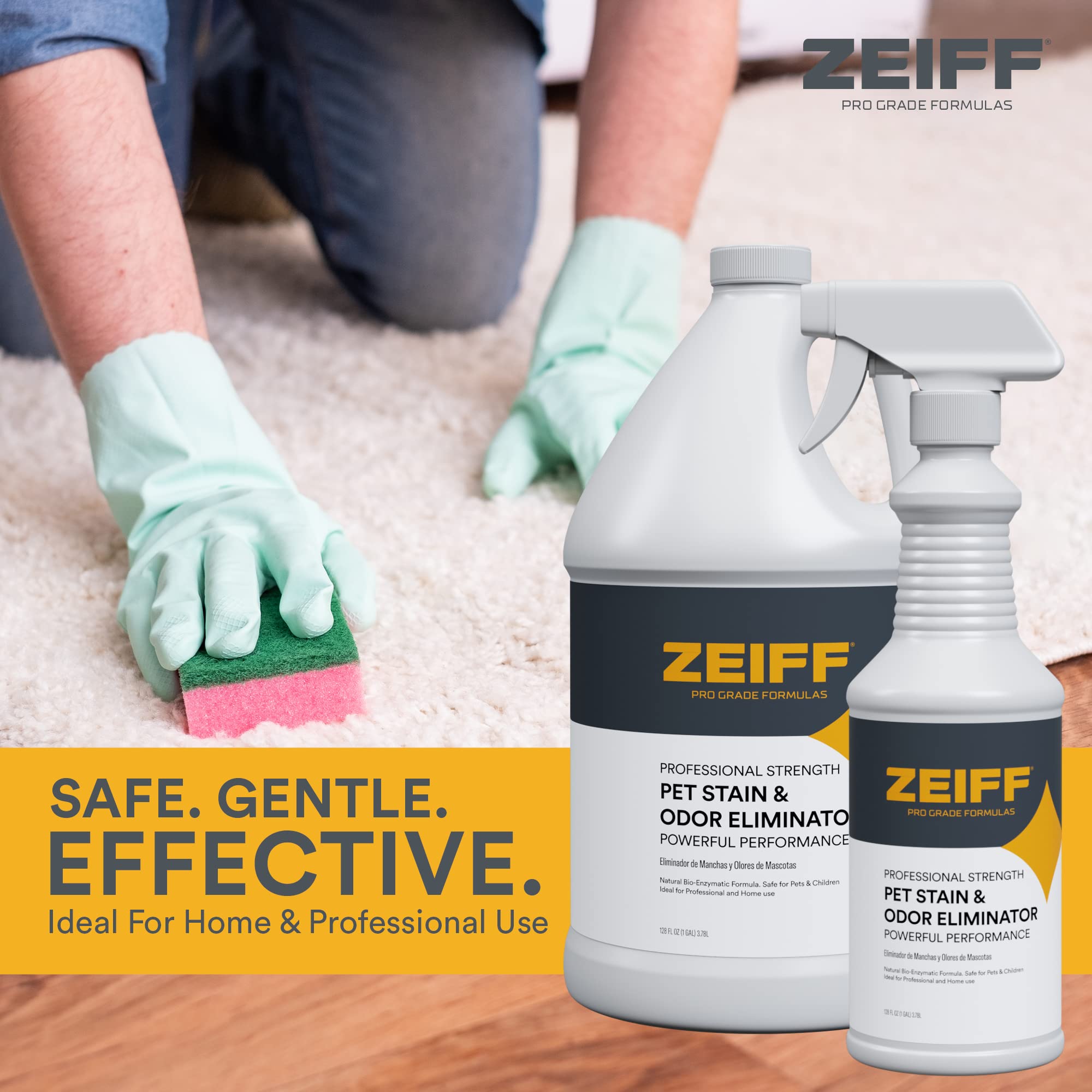 Zeiff stain remover on pet habitats demonstrates versatile cleaning