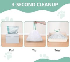 ZeLing HTL drawstring cleanup seals waste quickly after scooping.