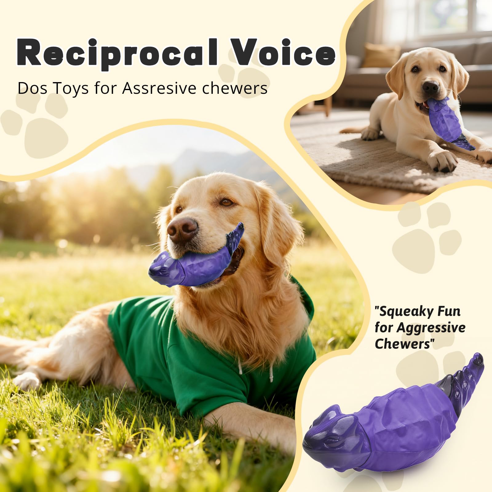 ZeLing HTL reinforced squeaker visible during chew activity.