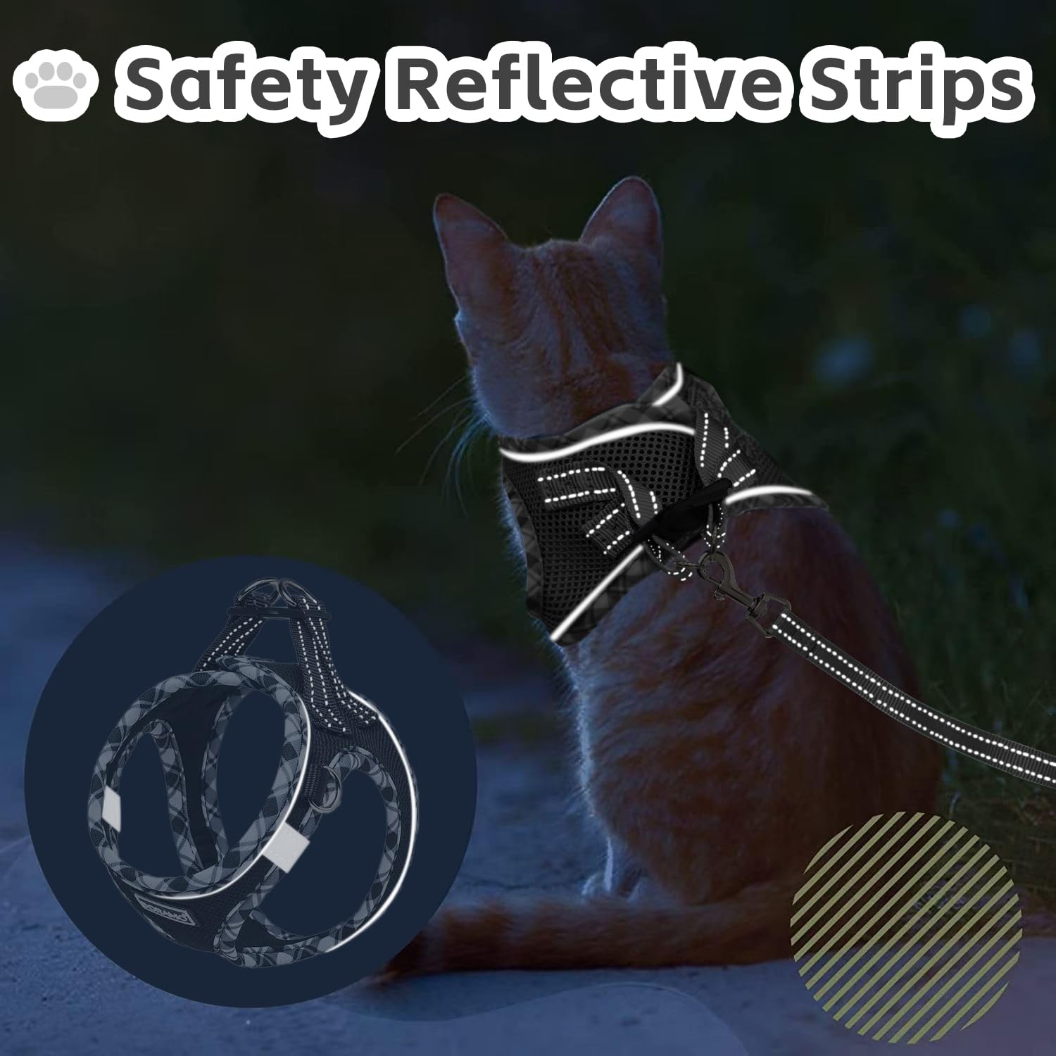 Zelvian 5 ft reflective leash complements night time use