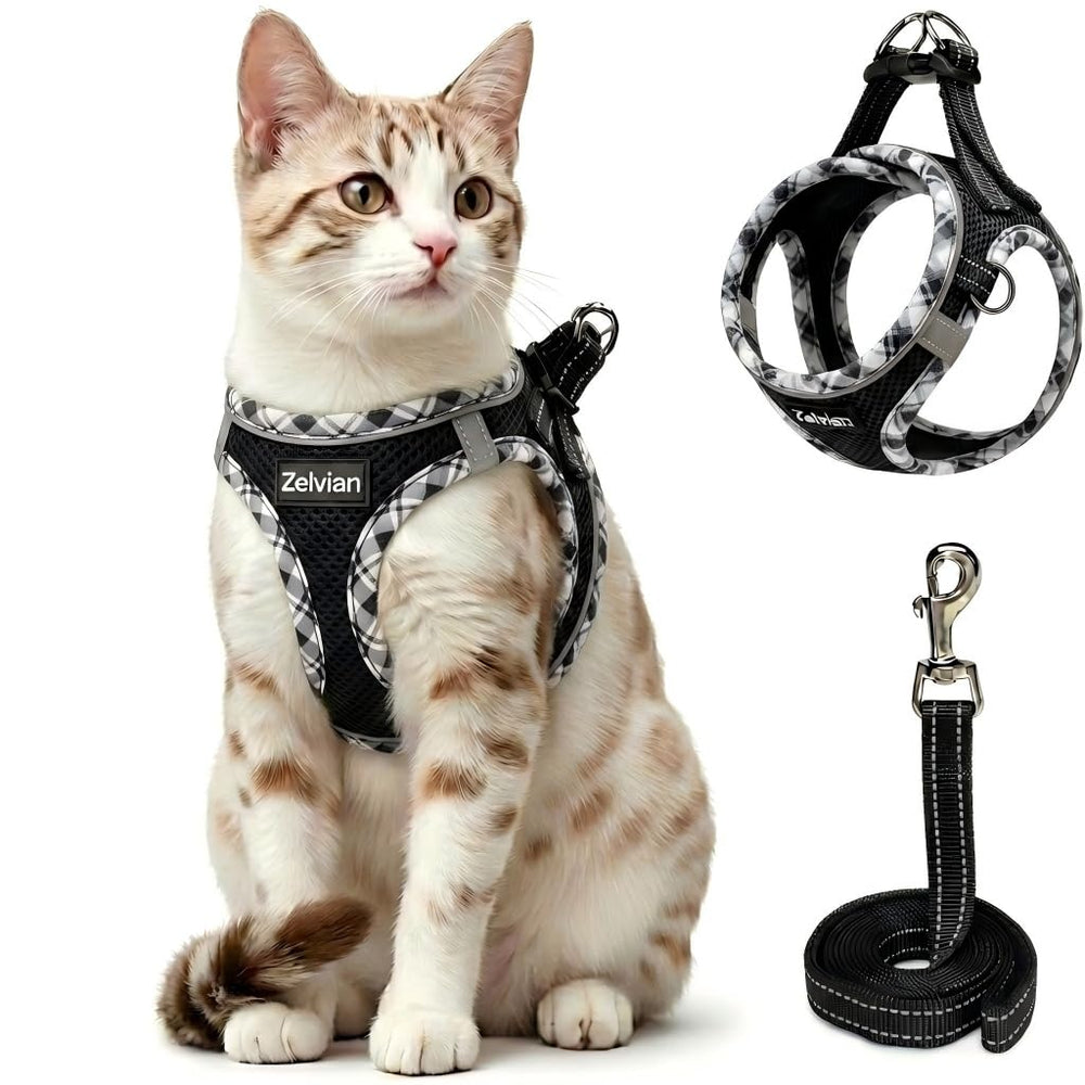 Zelvian cat harness with step-in design for easy daily wear