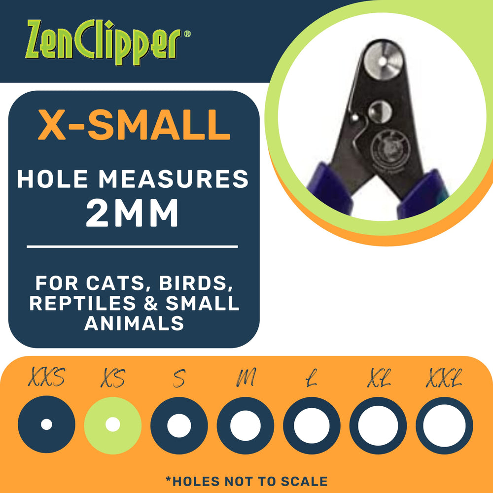 Close-up of Zen Clipper conical blade showing gentle clipping action.