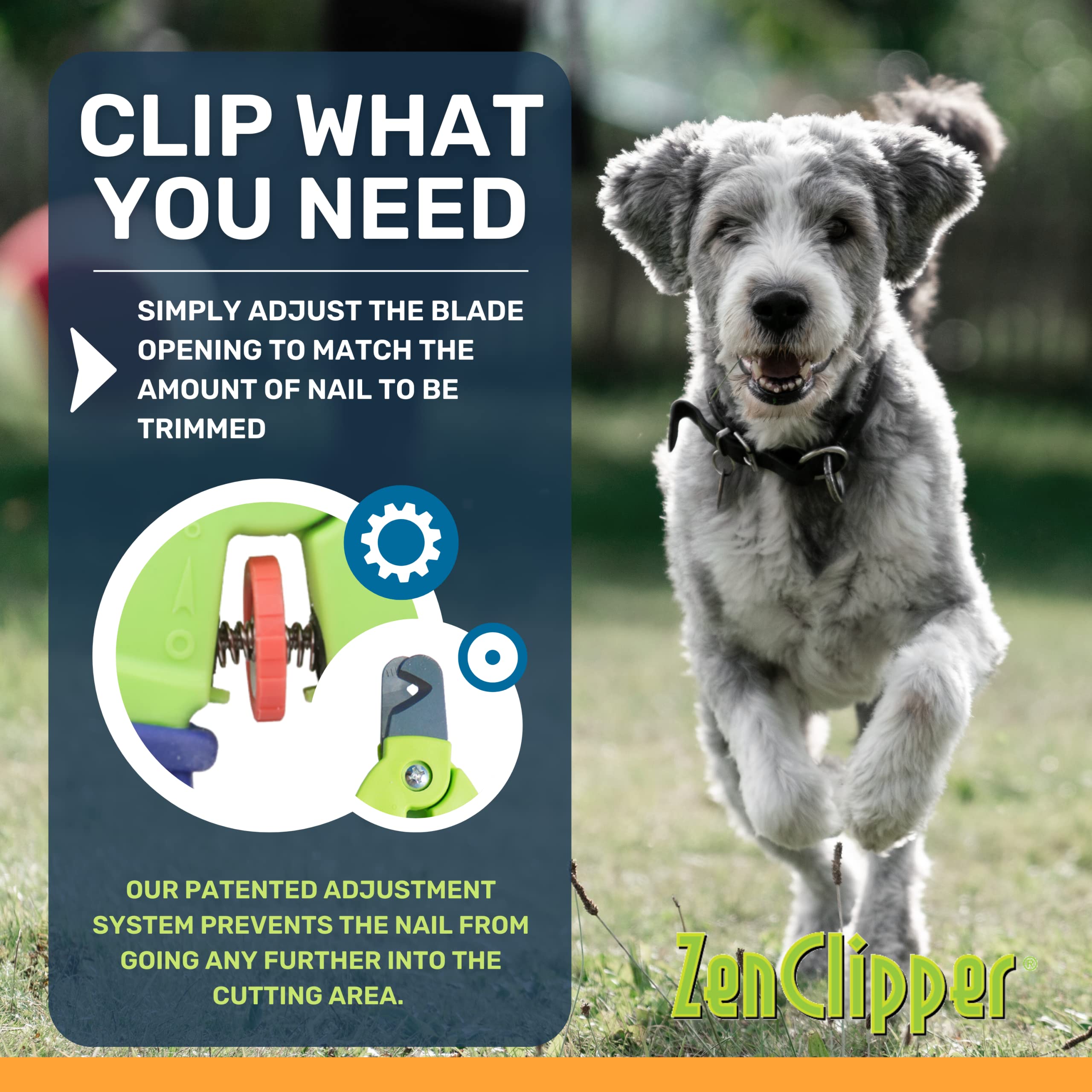 Zen Clipper Precise adjustable thumbwheel sizes nails precisely