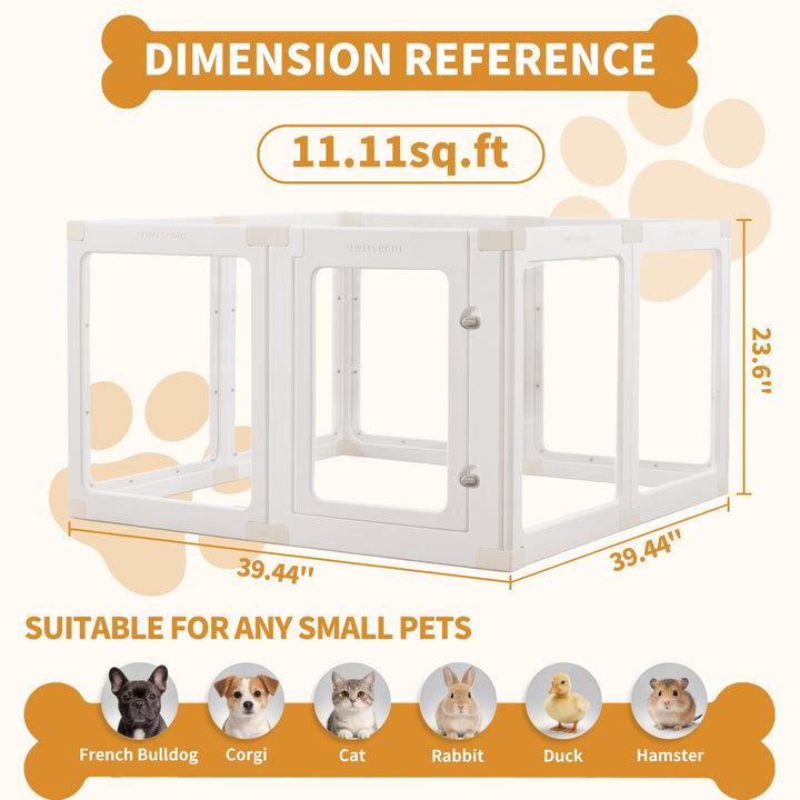 Zendova acrylic dog playpen dual-lock system ensures secure, escape-resistant sessions.