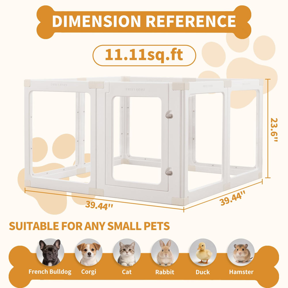 Zendova acrylic dog playpen dual-lock system ensures secure, escape-resistant sessions.