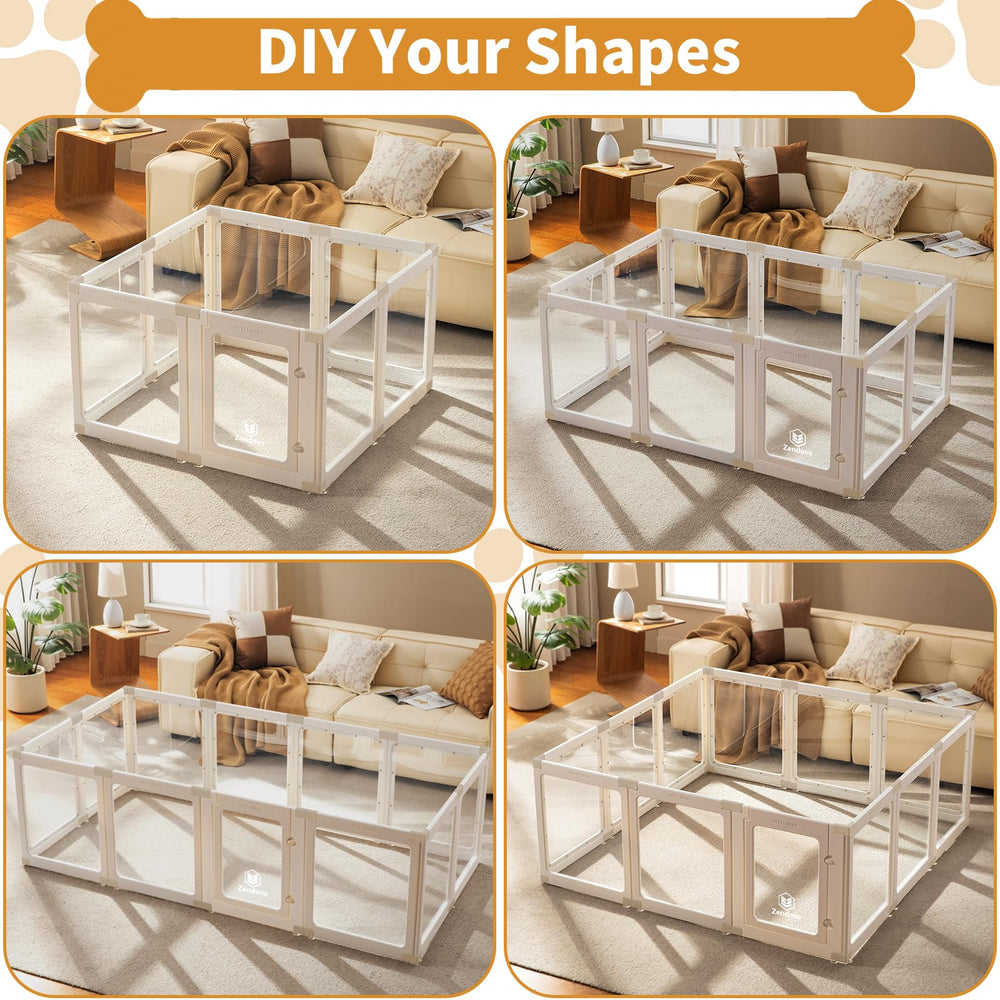 Zendova acrylic dog playpen clean, sturdy design supports active small dogs safely.
