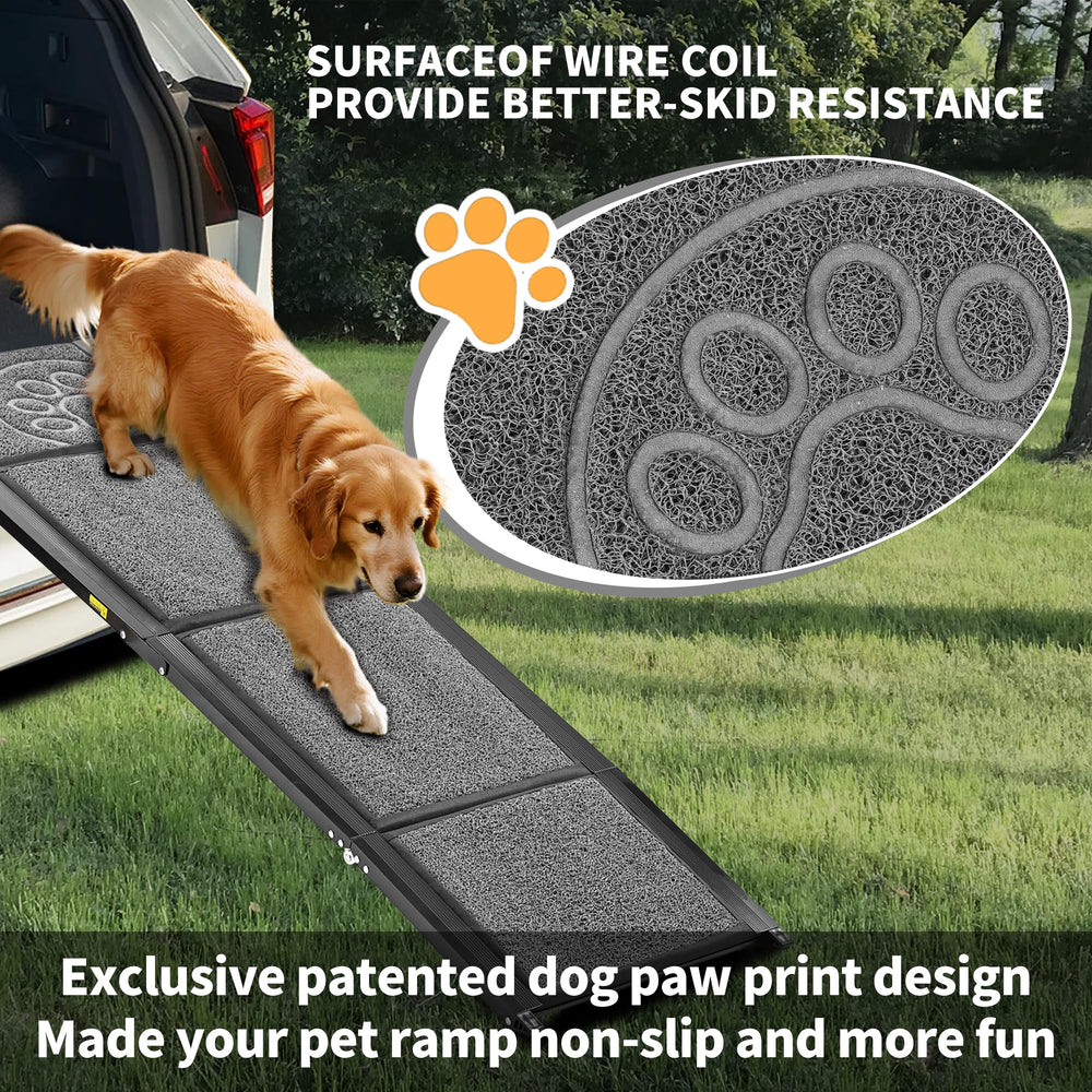 Zendova dog ramp aluminum frame ensures durability and light weight.
