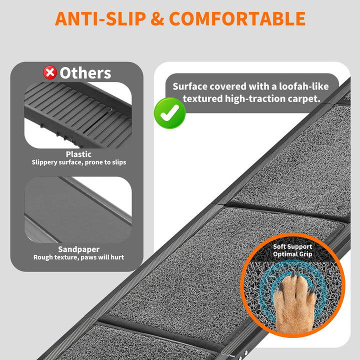 Zendova dog ramp folded design for easy storage at home.