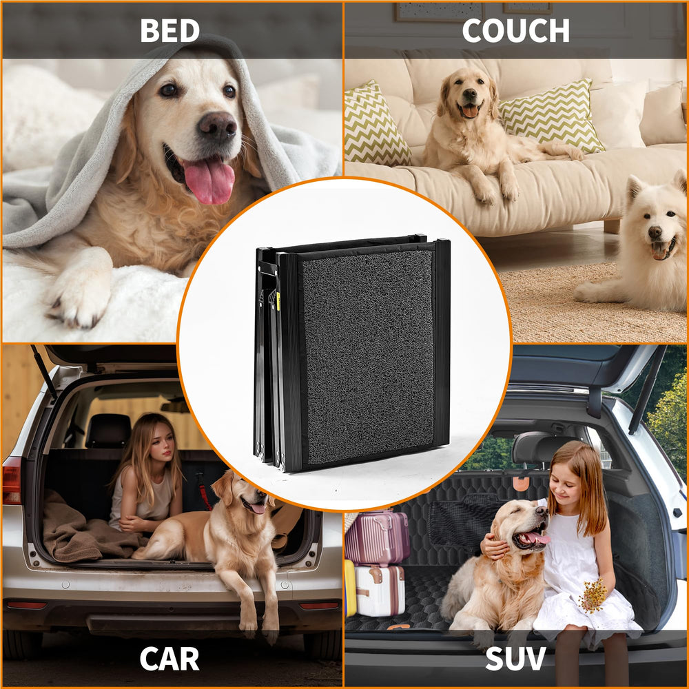 Zendova dog ramp ideal for high SUVs and trucks easing entry.