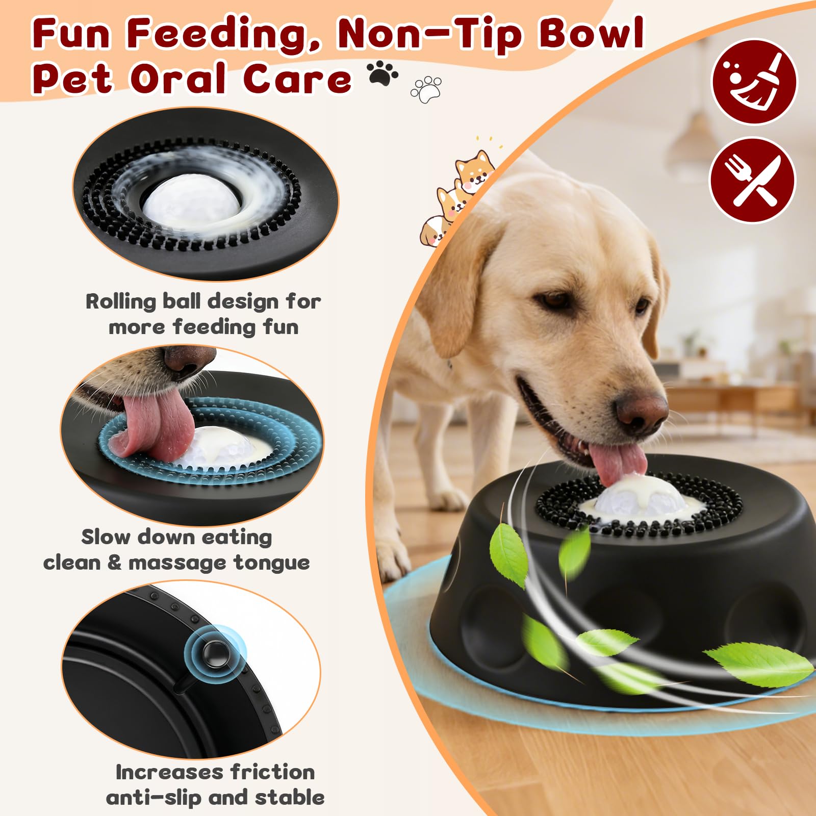 Zenflux anti-gulping-flow design reduces fast swallowing during treats.