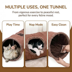 ZENFUN cat tunnel cat inside demonstrates cozy hiding and play opportunities
