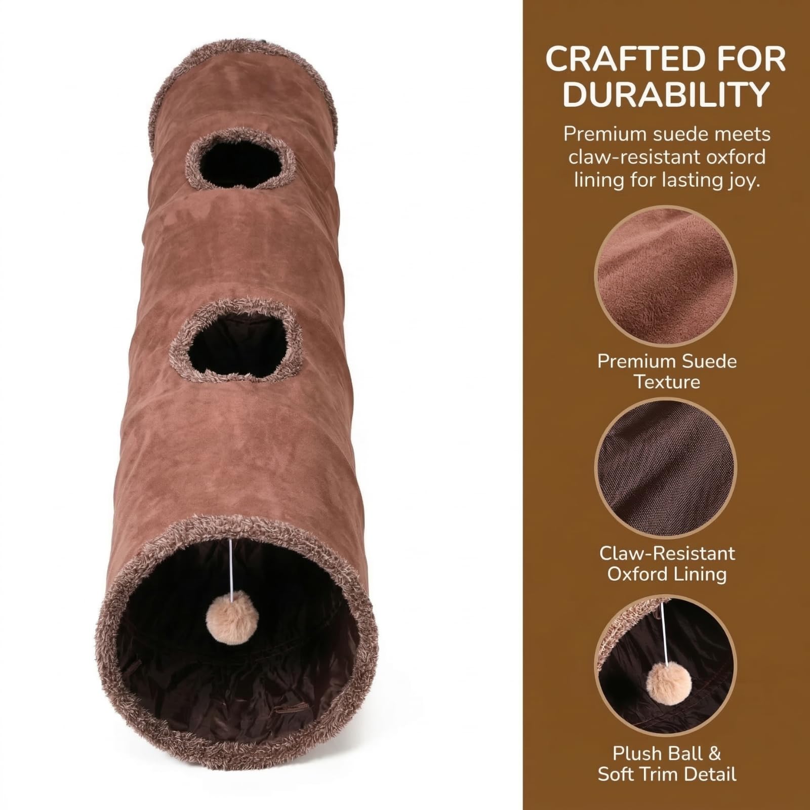 ZENFUN cat tunnel collapsible folded form saves space when not in use