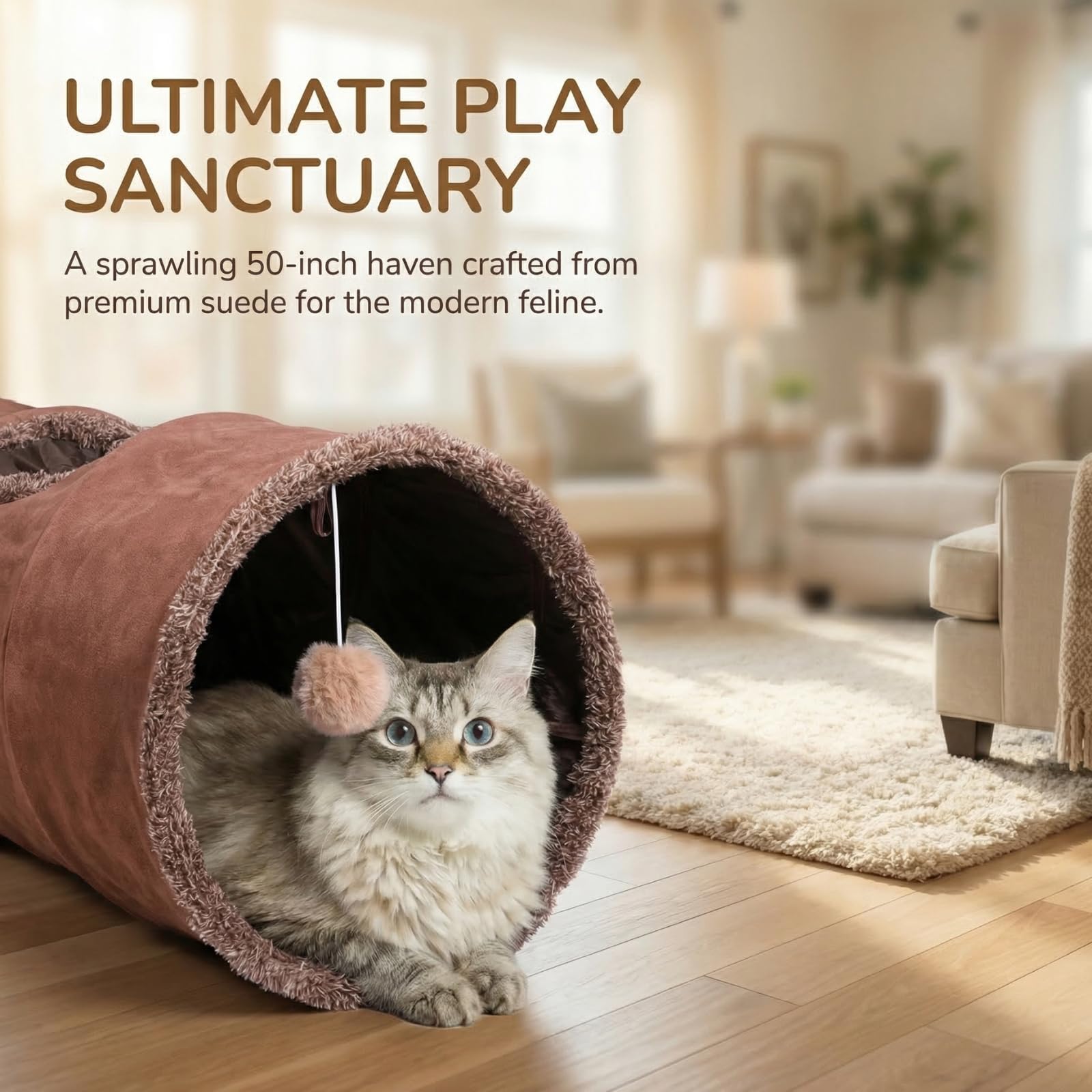 ZENFUN cat tunnel oxford lining offers sturdy inner surface against wear
