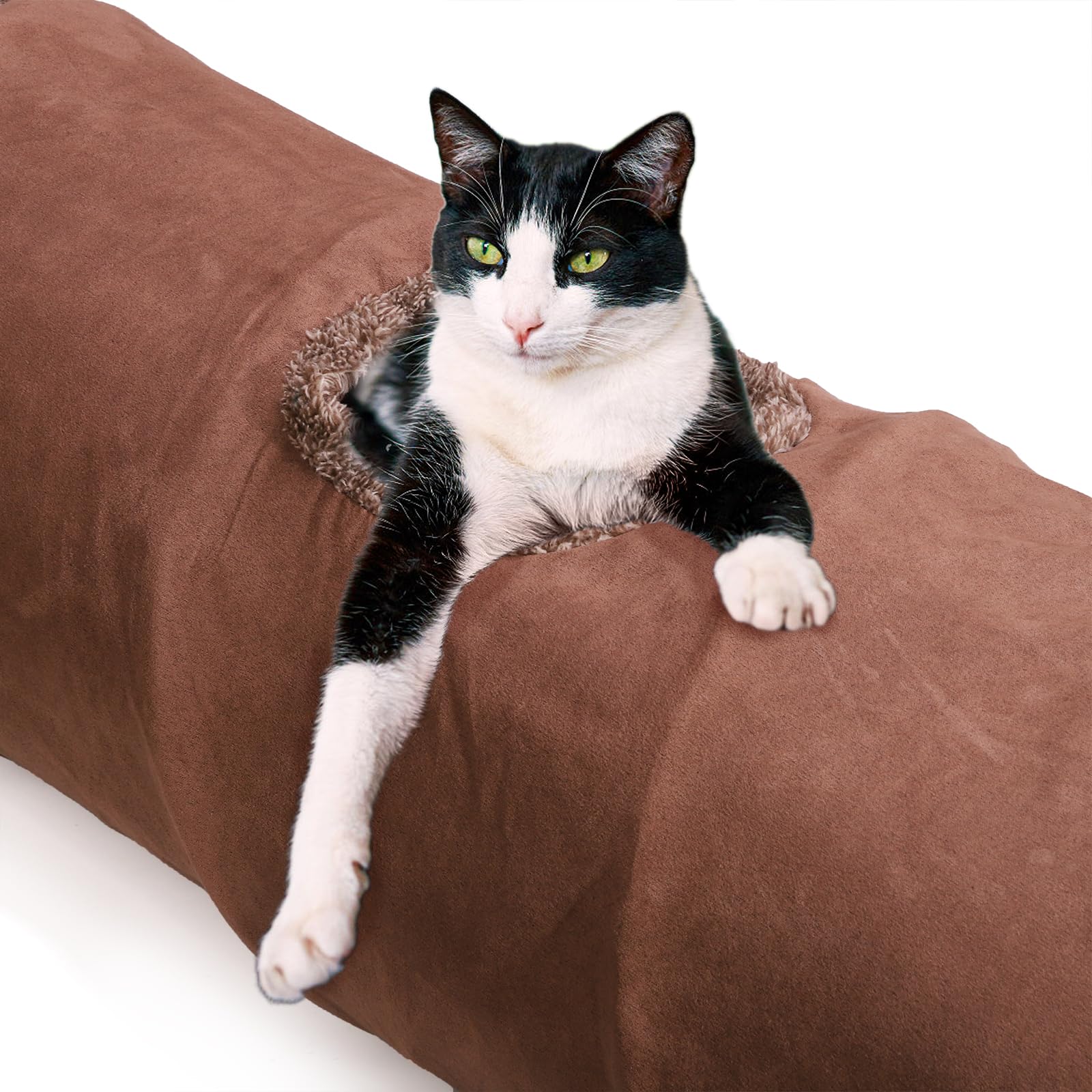 ZENFUN cat tunnel soft suede material feels gentle yet durable for claws