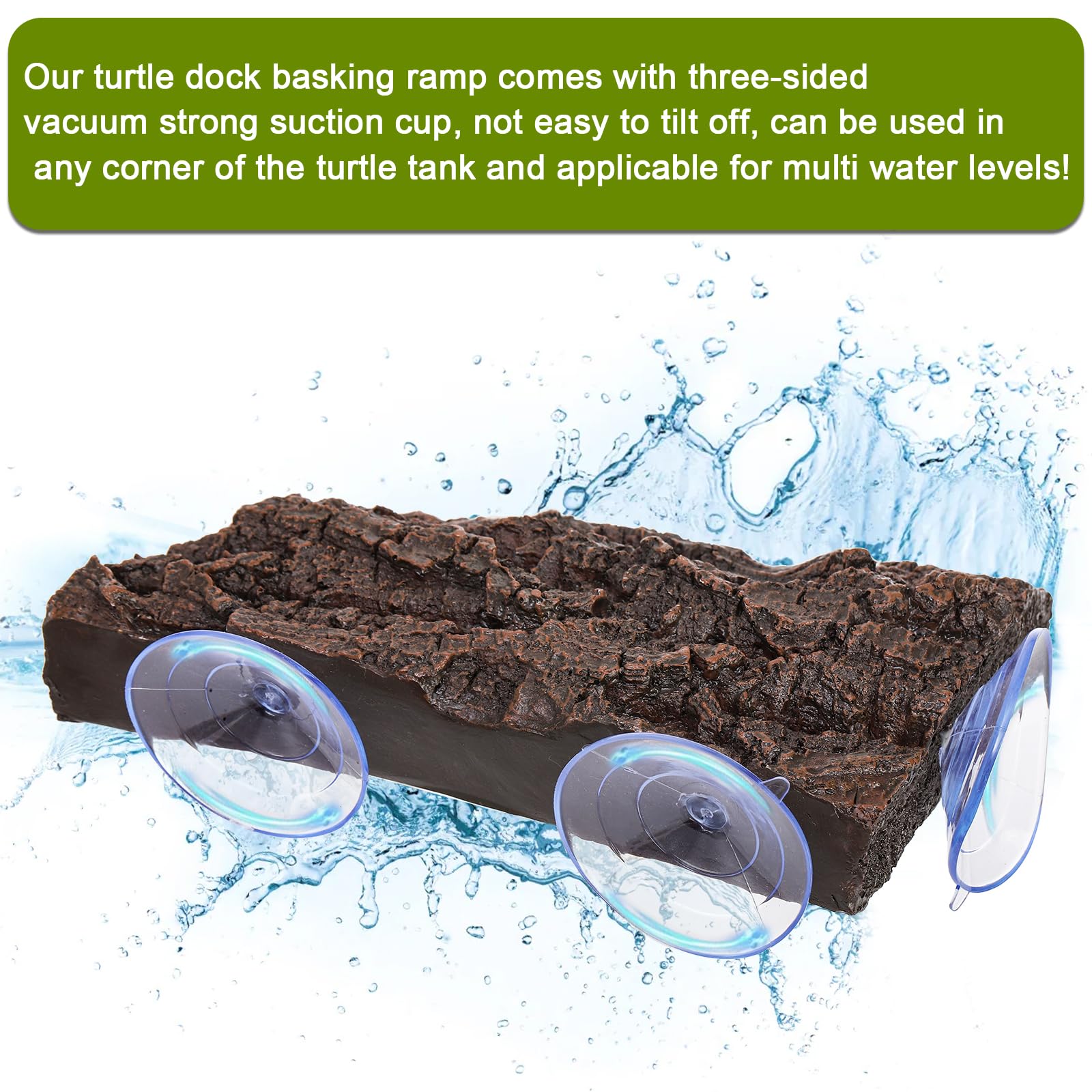 ZENFUN Turtle Platform with suction cups for secure tank docking.