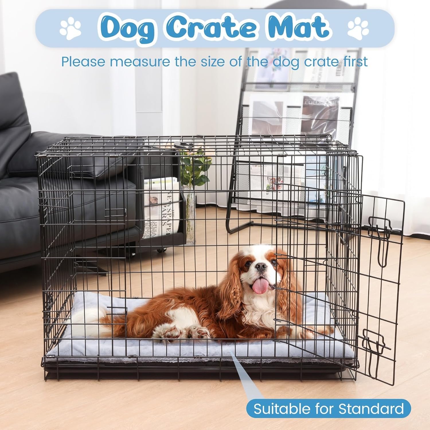 ZENGAOOU anti-slip base helps keep crate pad in place.