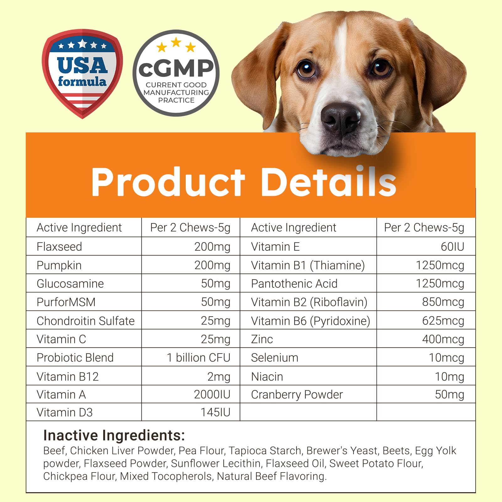 ZENO dog vitamins pumpkin cranberry powder visual highlighting natural ingredients