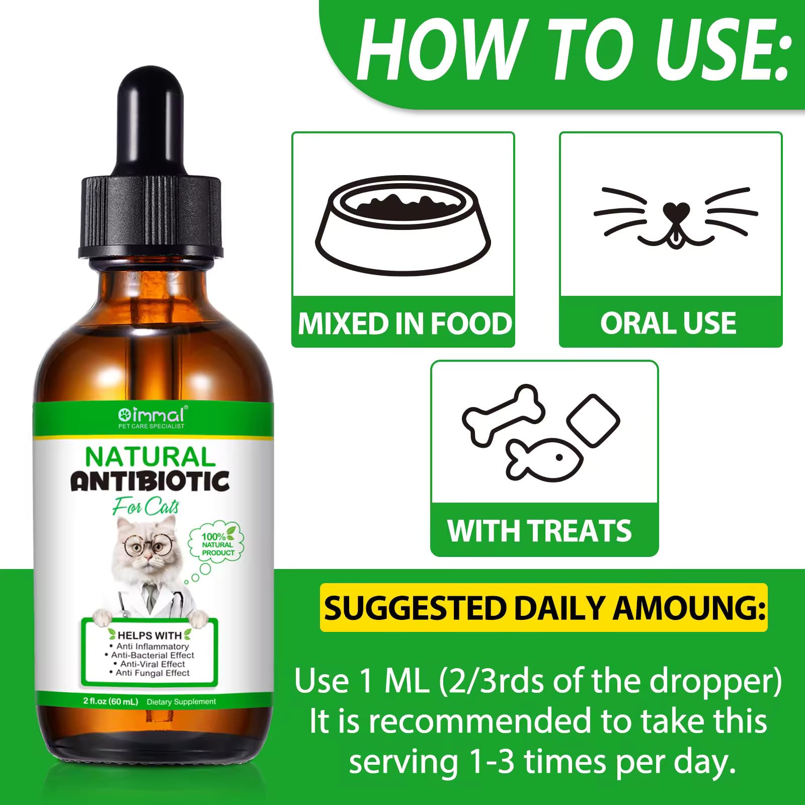 Zenpaws cat healing aid liquid drops simplify application after minor injuries.