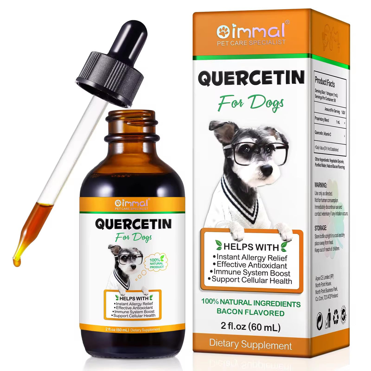 Zenpaws Quercetin for Dogs liquid drops bottle ready for allergy relief support.