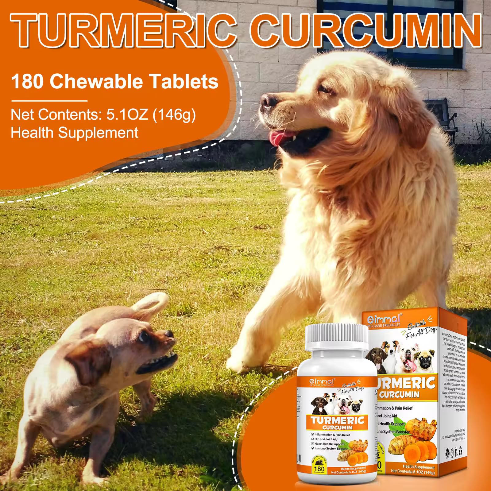 Zenpaws Turmeric for Dogs natural blend with fish oil supports coat