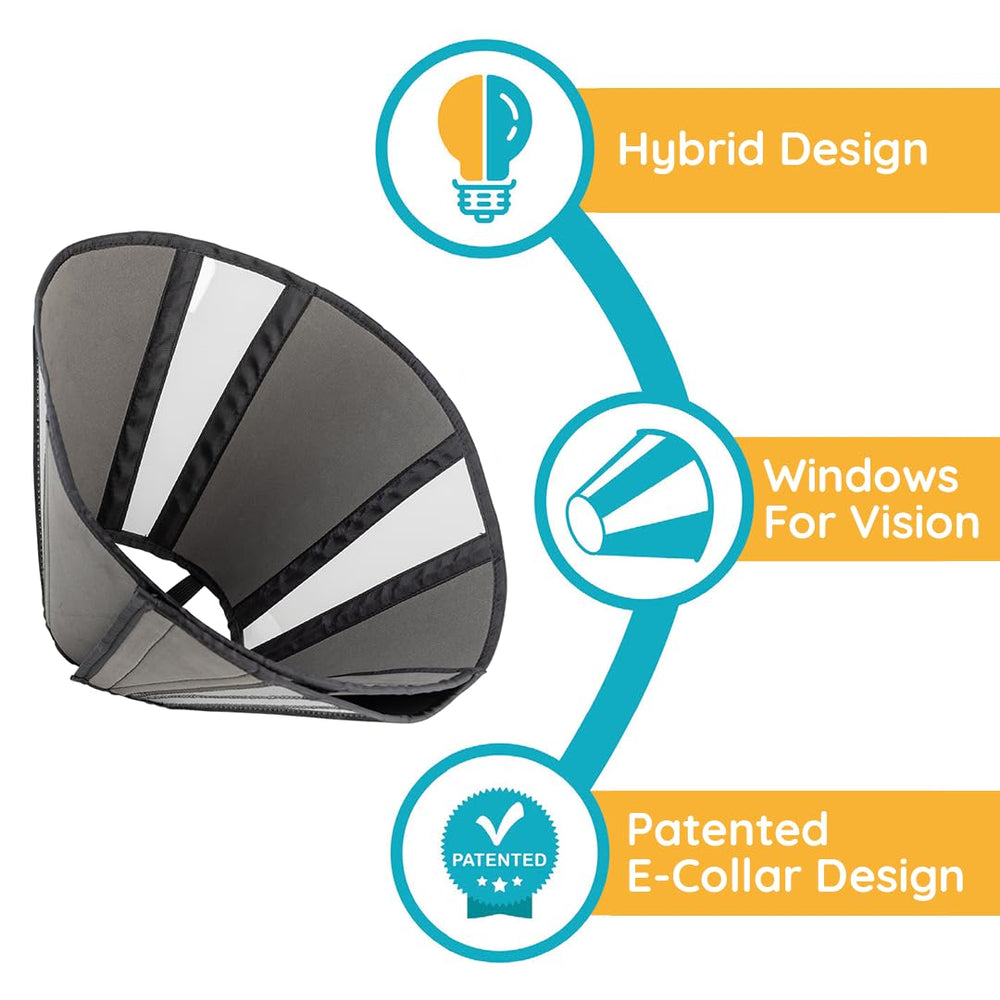 ZenPet recovery cone enables eating and drinking with clear sight.